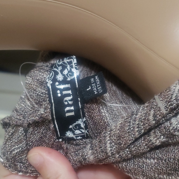 NWOT Naif L layered cardigan lightweight marled grey soft flowy boho - Picture 6 of 9